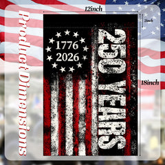 LJSCQF 250th Anniversary flag, back view, double-sided print for clear visibility.