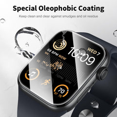 LK High transparency protector keeps bright visuals on Apple Watch 44mm.