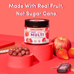 Llama Naturals organic fruit content visual highlighting nutrients from real produce