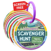 LMC Products Children's Scavenger Hunt card pack on a table, sparks toddler curiosity