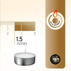 L'ner Tea Lights with disposable metal holder for easy cleanup.