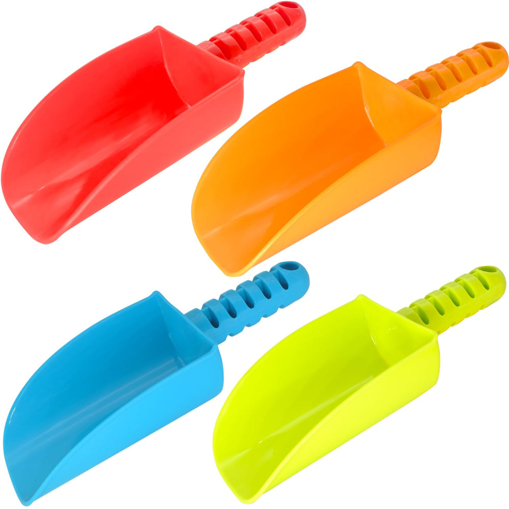 LoayBhok beach shovel 4-pack, durable ABS plastic for sunny beach play.