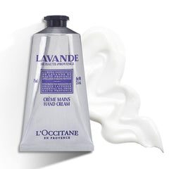 L'OCCITANE Lavender Hand Cream being applied to hands with smooth absorption
