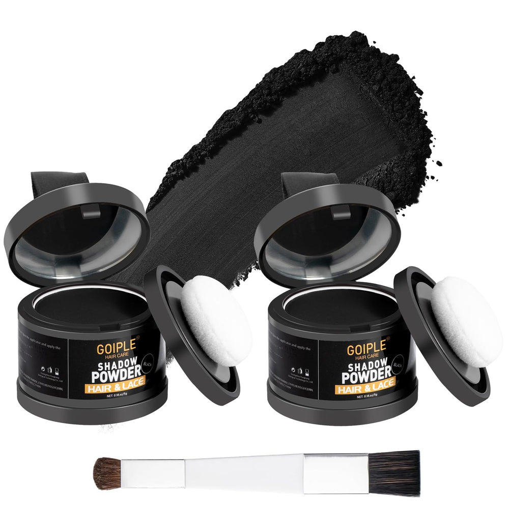 Lockmio Root Cover Up Powder on the hairline for a natural, fuller look.