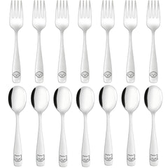 LOCONHA toddler utensils spoons with easy-grip handles for self-feeding.