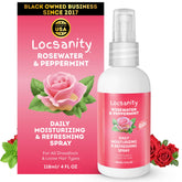 Locsanity Loc Spray bottle pour showing a light, refreshing mist for daily loc care