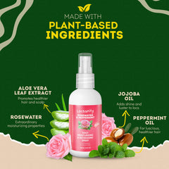 Locsanity Loc Spray with rosewater highlights soothing hydration for scalp