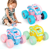LODBY pink pull-back stunt car for toddlers, quick play and easy handling.