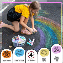Loddie Doddie bucket keeps chalk organized for easy transport during playdates.