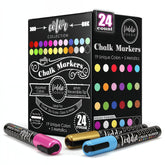 Loddie Doddie chalk markers pack 24 with 6mm tips for bold and detailed writing.