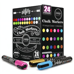 Loddie Doddie chalk markers pack 24 with 6mm tips for bold and detailed writing.