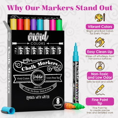 Loddie Doddie neon markers provide vibrant colors for calendars and glass.