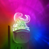 LOHAS LED dinosaur night light velociraptor on wall with playful multicolor glow for kids