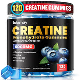 Loiomay Creatine Monohydrate Gummies in a blueberry bottle offer a vegan pre-workout option