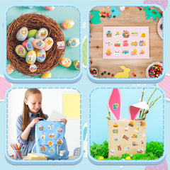 LOKFAR Easter stickers waterproof and durable for reuse on notebooks and gifts.