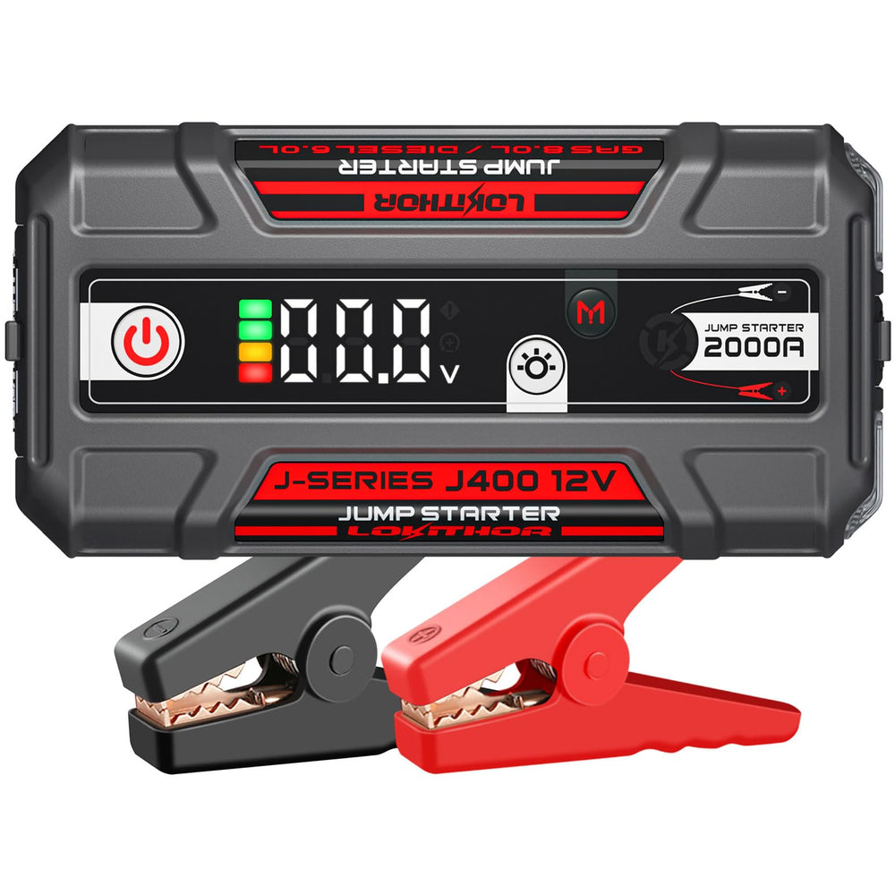 LOKITHOR J400 portable jump starter for quick roadside boosts.
