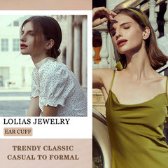 LOLIAS adjustable clip-on ear cuff design for a secure fit.