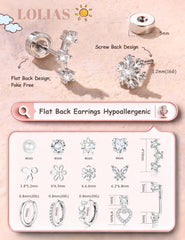 LOLIAS flatback stud earrings designed for all-day comfort.