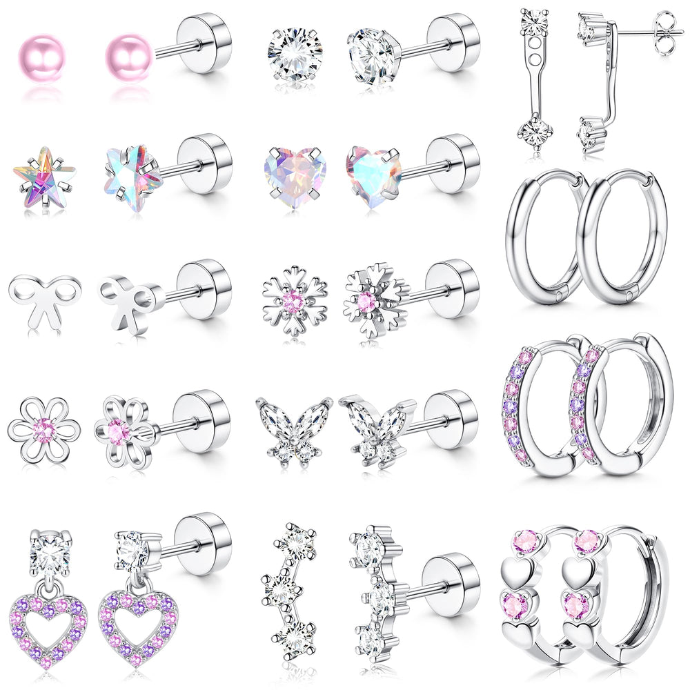 LOLIAS hypoallergenic flat-back earrings for women, comfortable flat-back design for sensitive ears.