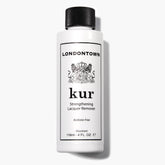 LONDONTOWN acetone-free remover bottle demonstrates quick, gentle polish removal