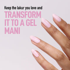 LONDONTOWN GelShift applied on polish to create a gel-like look.