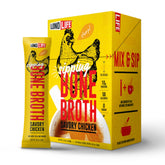 LonoLife chicken bone broth powder stick pack for convenient protein and collagen on the go