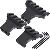 LONSEL 45-degree offset mount for 3-slot setup on a Picatinny rail, minimizes interference.