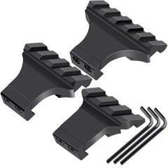 LONSEL 45-degree offset mount for 3-slot setup on a Picatinny rail, minimizes interference.