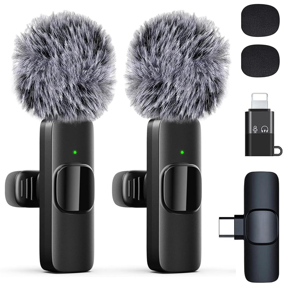 LOOBOAKY professional wireless lavalier microphone for iPhone captures crisp audio on the go.