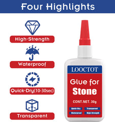 LOOCTOT Stone Glue provides 30% higher strength than standard glue.