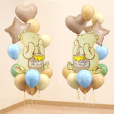 Lopeastar Winnie Bear balloons package for baby shower decor and playful photos.