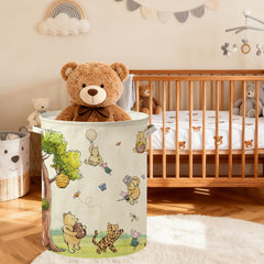 Lopeastar Winnie Bear basket showing neutral tones blending with decor.