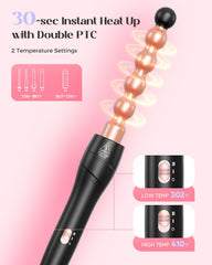 Lopeie 5-in-1 wand curling set bubble iron for defined rings and playful texture.
