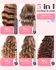 Lopeie 5-in-1 wand curling set small wand for tight curls and precision.