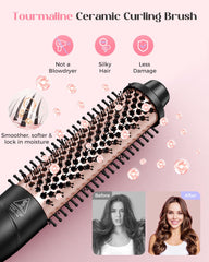 Lopeie 5-in-1 wand curling set thermal brush for smooth volume and shine.