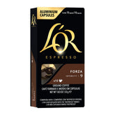 L'OR Forza espresso capsule for a bold, balanced shot with silky crema