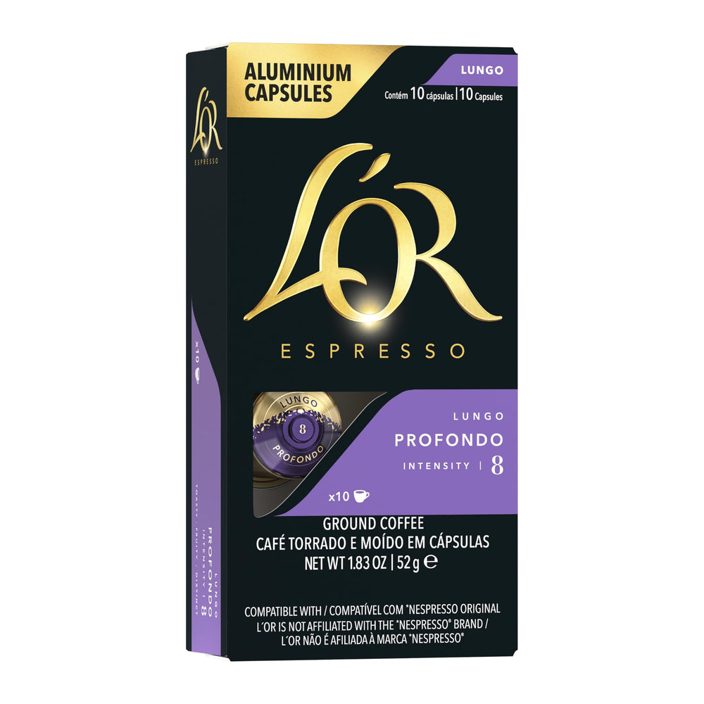 L'OR Profondo Lungo packaging preserves freshness and premium appeal