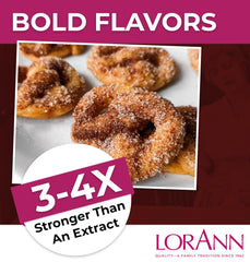 LorAnn Oils cinnamon oil drops on a spoon ready for baking.