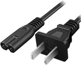 LORDTRONICS AC 2 Prong Power Cord figure-8 plug close-up, ideal TV replacement
