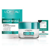 L'Oreal Paris Bright Reveal Vitamin C Glow Moisturizer bottle delivering radiant daytime hydration
