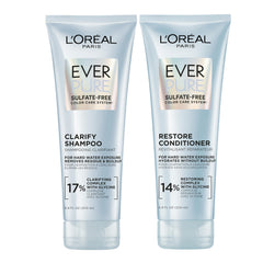 L'Oreal Paris EverPure Clarify shampoo bottle removing buildup while protecting color.