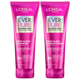 L'Oreal Paris EverPure Iron Sleek shampoo bottle showing frizz control and color protection