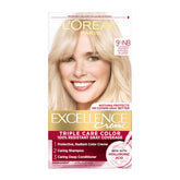L'Oreal Paris Excellence Crème protective color cream bottle delivers gray coverage.