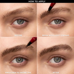 Waterproof, smudge-resistant Faux Brow formula helps brows stay defined.