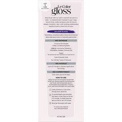 Coconut oil conditioning base visible in Le Color Gloss formula.