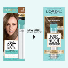 L'Oreal Paris Magic Root Permanent Hair Color 10 minute gray coverage for quick touch ups.