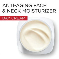 Close-up of product application showing gentle upward massage on face and neck.
