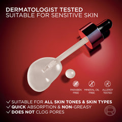 L'Oreal Paris Revitalift Triple Power application on face and neck demonstrates quick absorption.