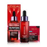 L'Oreal Paris Revitalift Triple Power bottle showcases anti-aging serum for firmer, brighter skin.
