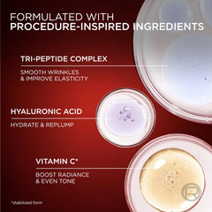 L'Oreal Paris Revitalift serum dispense pump demonstrates easy daily application.